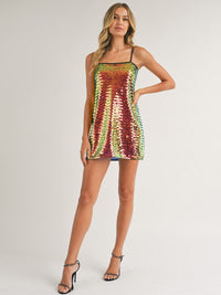 WOMEN'S SLEEVELESS SEQUINS LOOSE FIT MINI DRESS