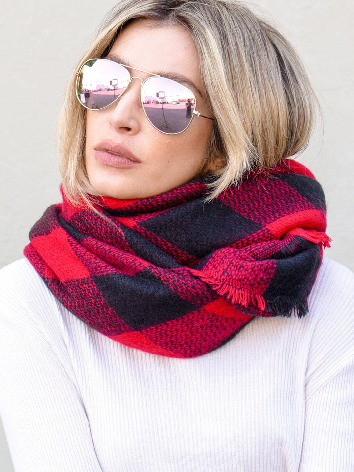 FASHION PLAID MULTI PURPOSE SCARVES SHAWL