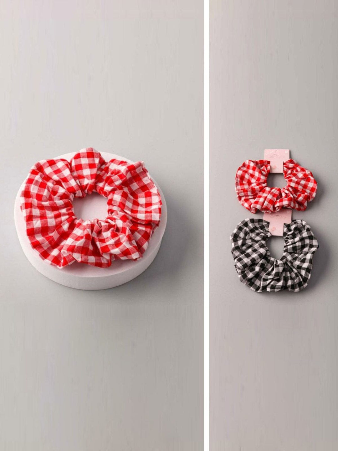 FASHION ASSORTED COLORS PLAID SCRUNCHIES