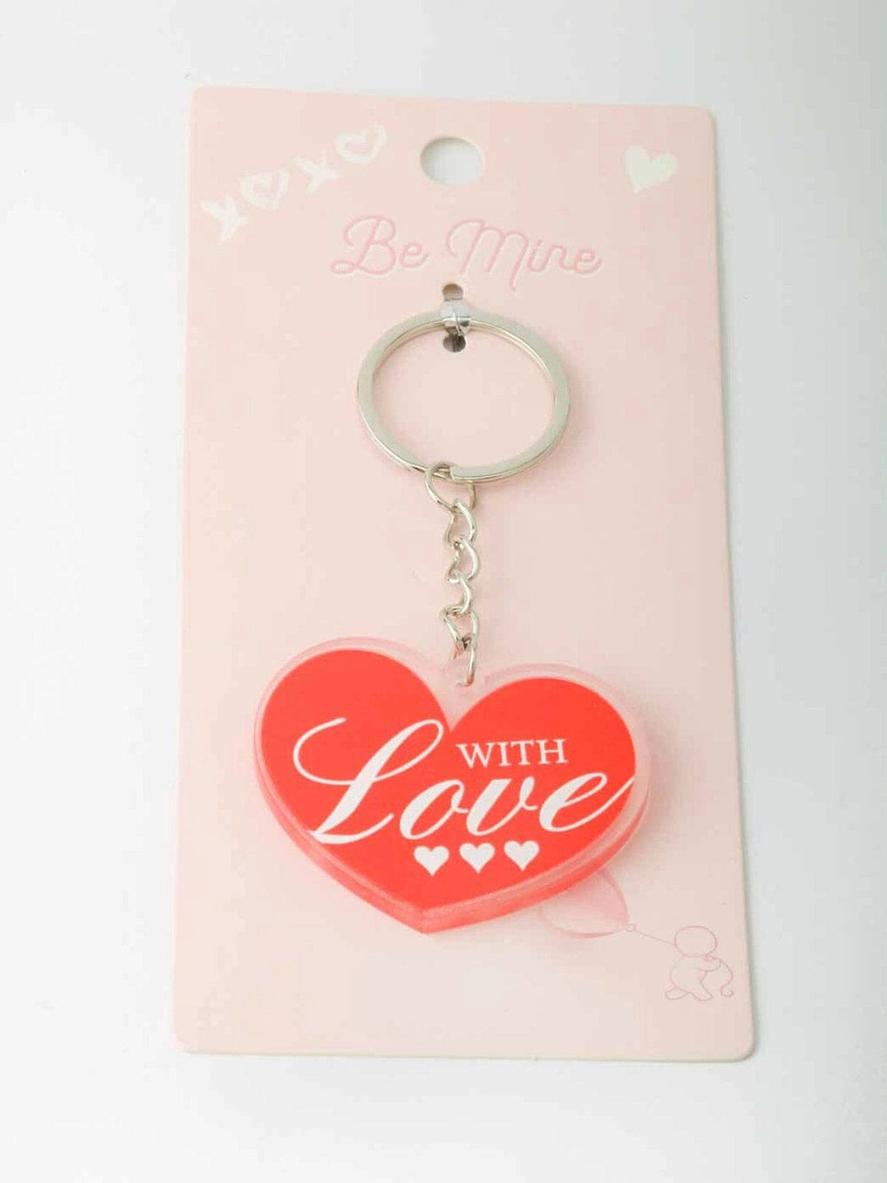 FASHION RED WITH LOVE HEART PENDANT KEYCHAIN