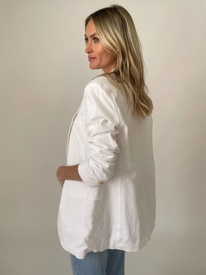 WOMEN'S LONG SLEEVE BUTTON CLOSURE POCKETS BLAZER