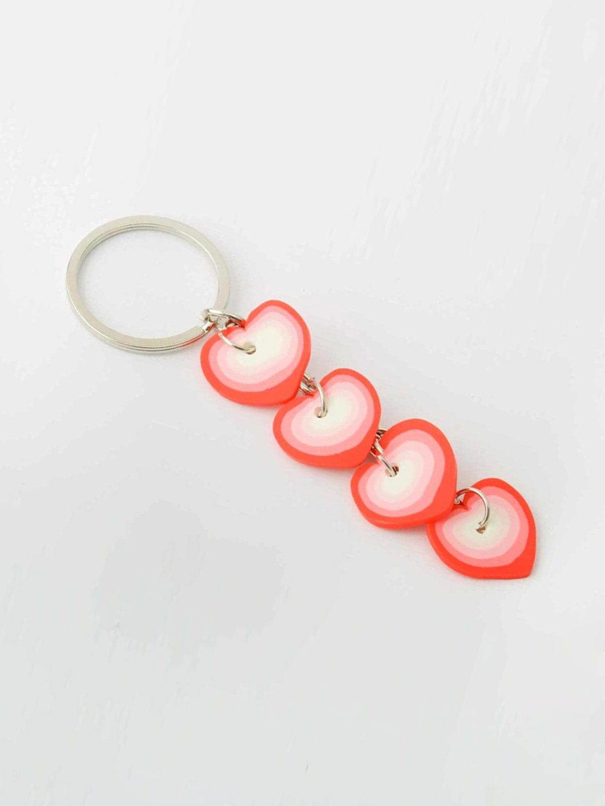 FASHION RED & PINK HEART PENDANT KEYCHAIN