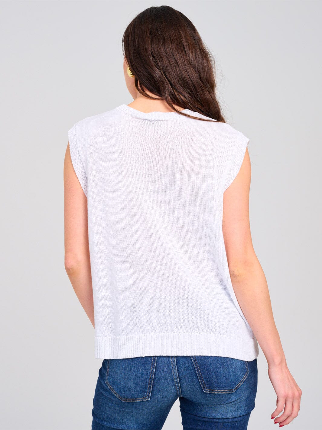 WOMEN'S SLEEVELESS PATRIOTIC KNIT TOP