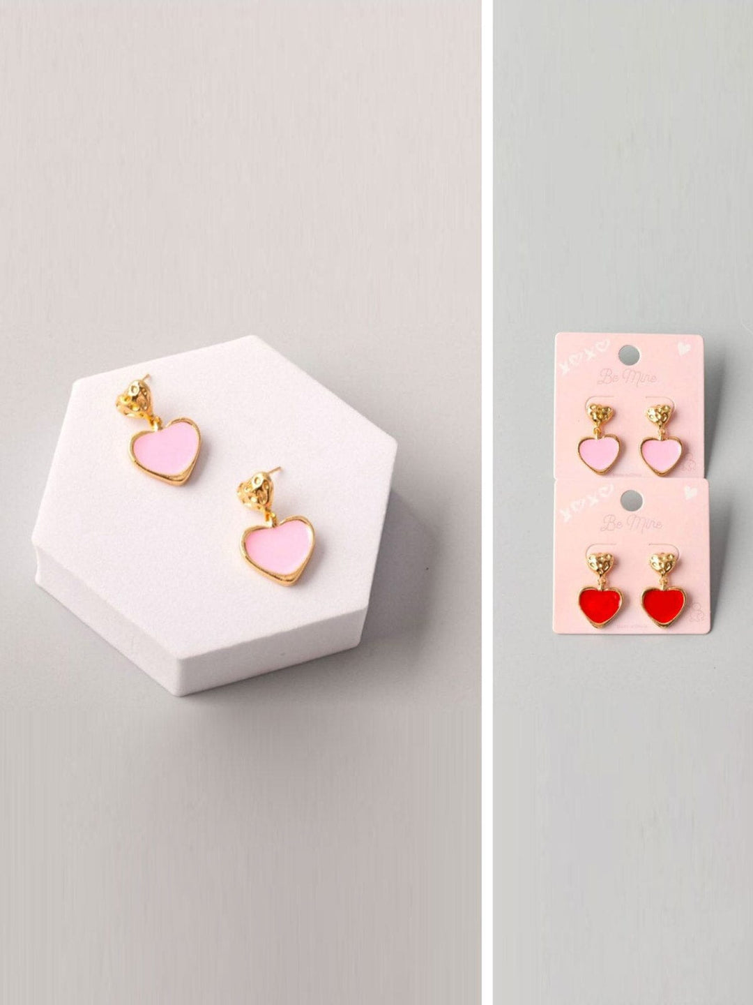 WOMEN'S ASSORTED COLORS HEART EARRINGS