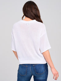 WOMEN'S SHORT SLEEVE PATRIOTIC KNIT TOP