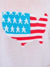 WOMEN'S SHORT SLEEVE PATRIOTIC KNIT TOP