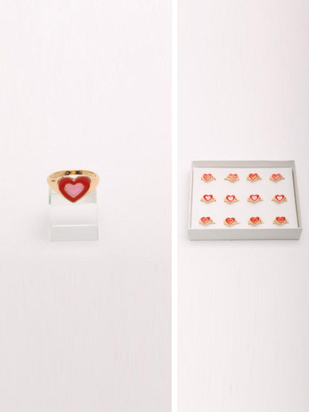 WOMEN'S ASSORTED COLOR HEART RINGS