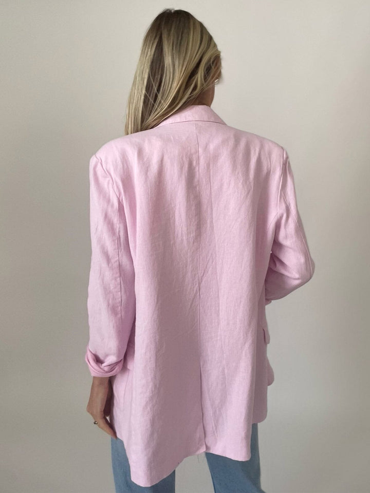 WOMEN'S LONG SLEEVE BUTTON CLOSURE POCKETS BLAZER