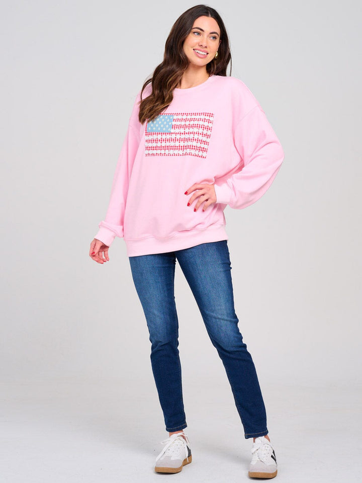 WOMEN'S LONG SLEEVE GRAPHIC PULLOVER SWEATER