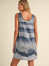 WOMEN'S SLEEVELESS SEQUINS LOOSE FIT MINI DRESS