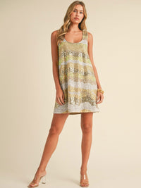 WOMEN'S SLEEVELESS SEQUINS LOOSE FIT MINI DRESS