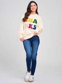 WOMEN'S LONG SLEEVE GRAPHIC PULLOVER SWEATER