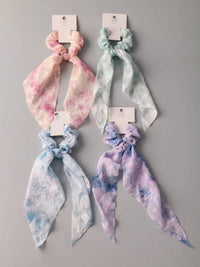 FASHION ASSORTED COLORS LACE FLOWERS SCRUNCHIES