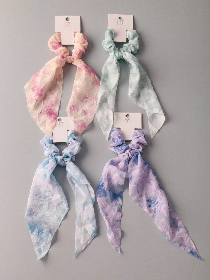 FASHION ASSORTED COLORS LACE FLOWERS SCRUNCHIES