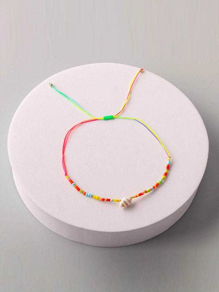FASHION ASSORTED COLORS SEA SHELL CHARMS ANKLET