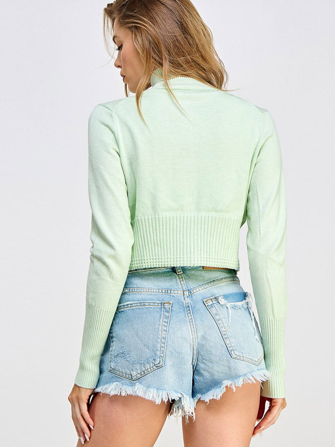 WOMEN'S LONG SLEEVES ZIP UP SWEATER