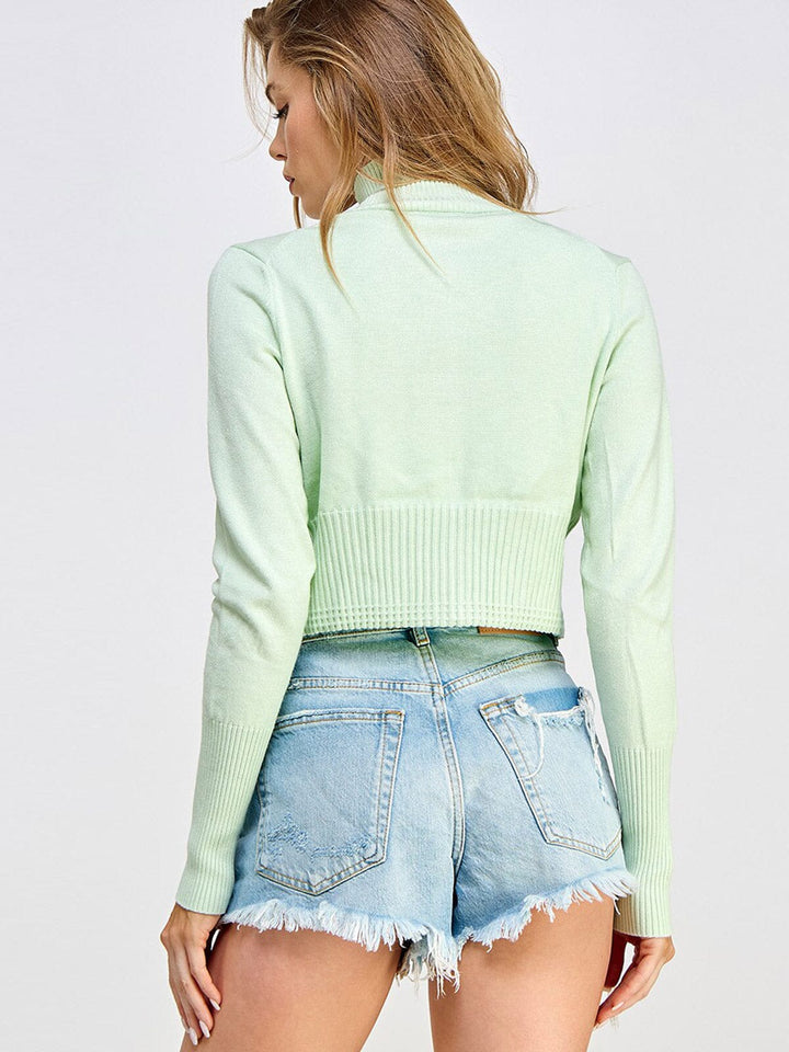 WOMEN'S LONG SLEEVES ZIP UP SWEATER