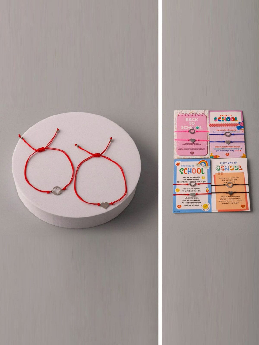 FASHION ASSORTED COLORS HEART 2PC. SET BRACELET