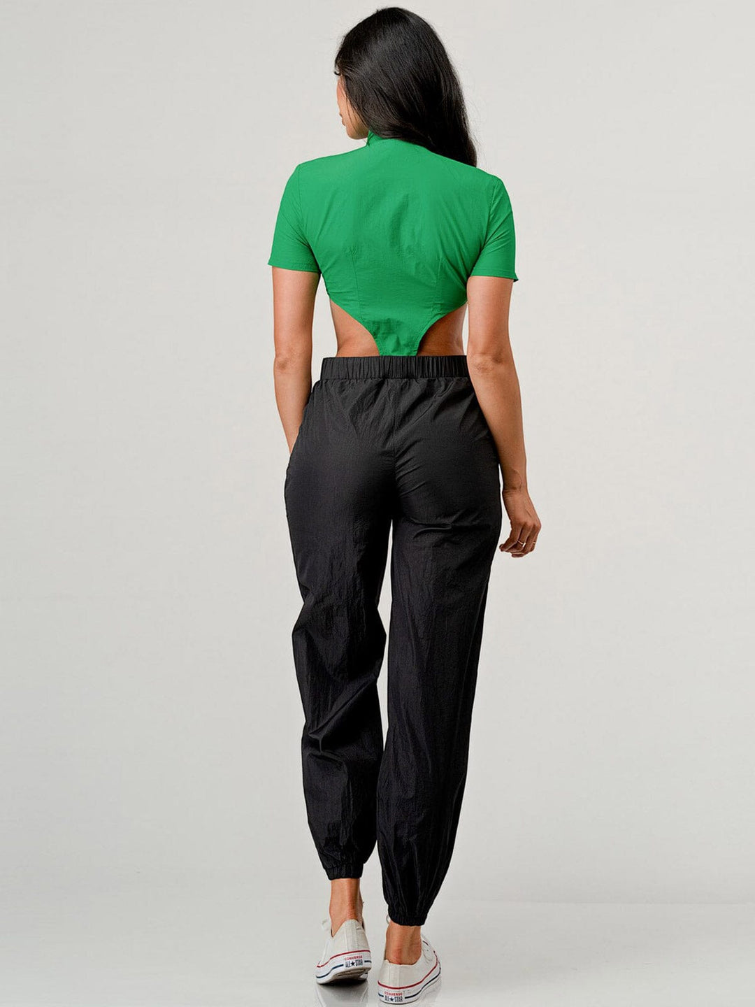 WOMEN'S SLEEVELESS POCKETS CUT OUT JOGGER COLORBLOCK JUMPSUIT