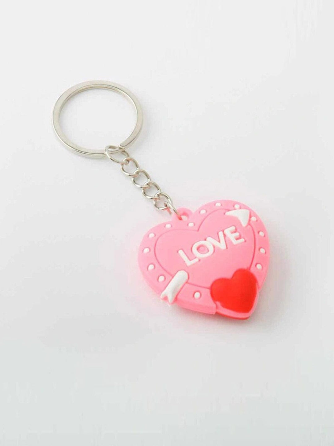 FASHION RED & PINK LOVE HEART PENDANT KEYCHAIN