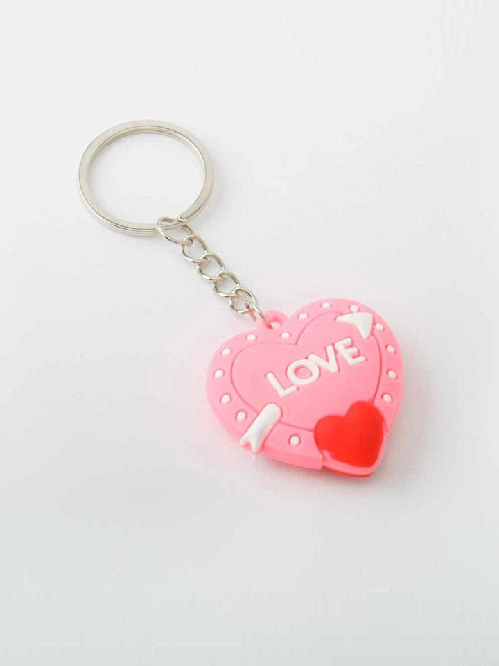 FASHION RED & PINK LOVE HEART PENDANT KEYCHAIN