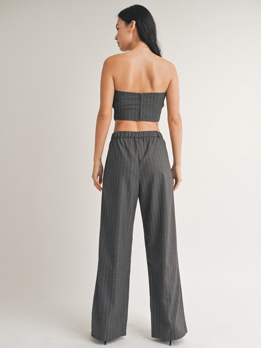 WOMEN'S SLEEVELESS SMOCK CROP STRIPES TOP