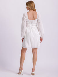 WOMEN'S LONG SLEEVE ELASTIC WAIST DETAILED MINI DRESS