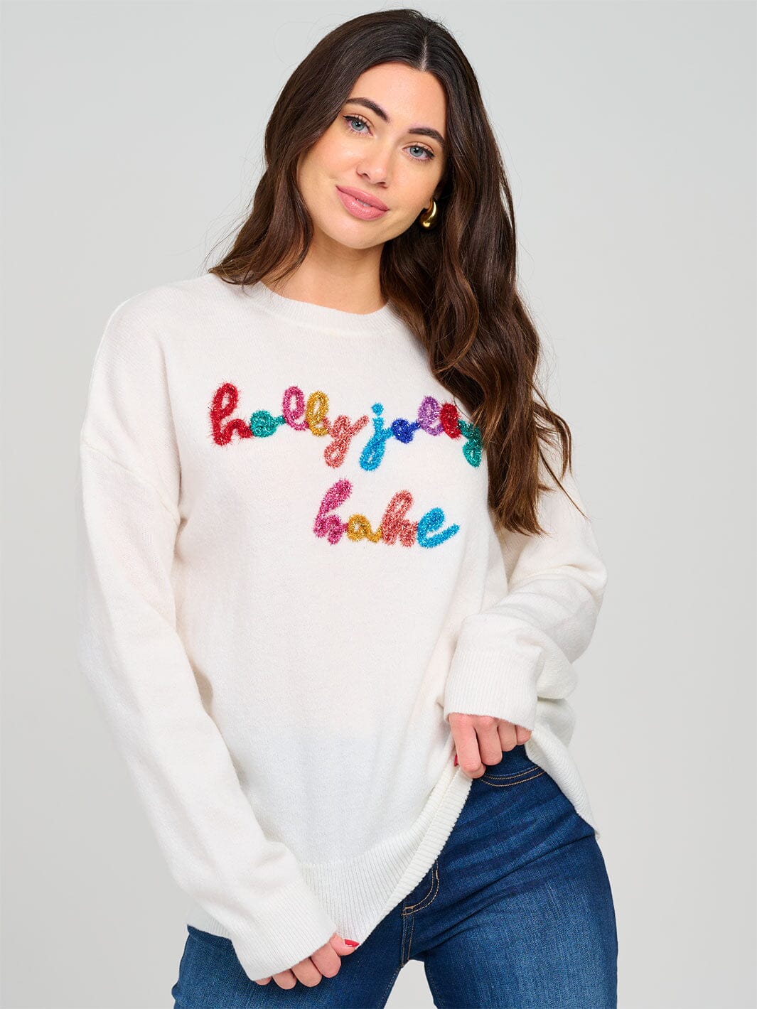 WOMEN'S LONG SLEEVE GRAPHIC PULLOVER SWEATER