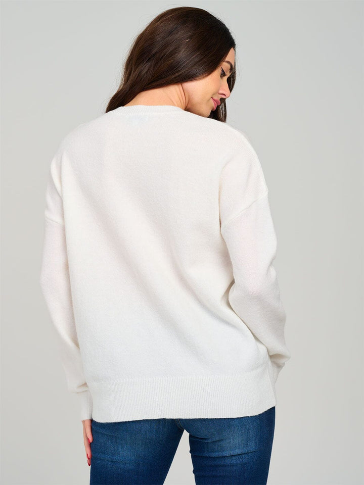 WOMEN'S LONG SLEEVE GRAPHIC PULLOVER SWEATER