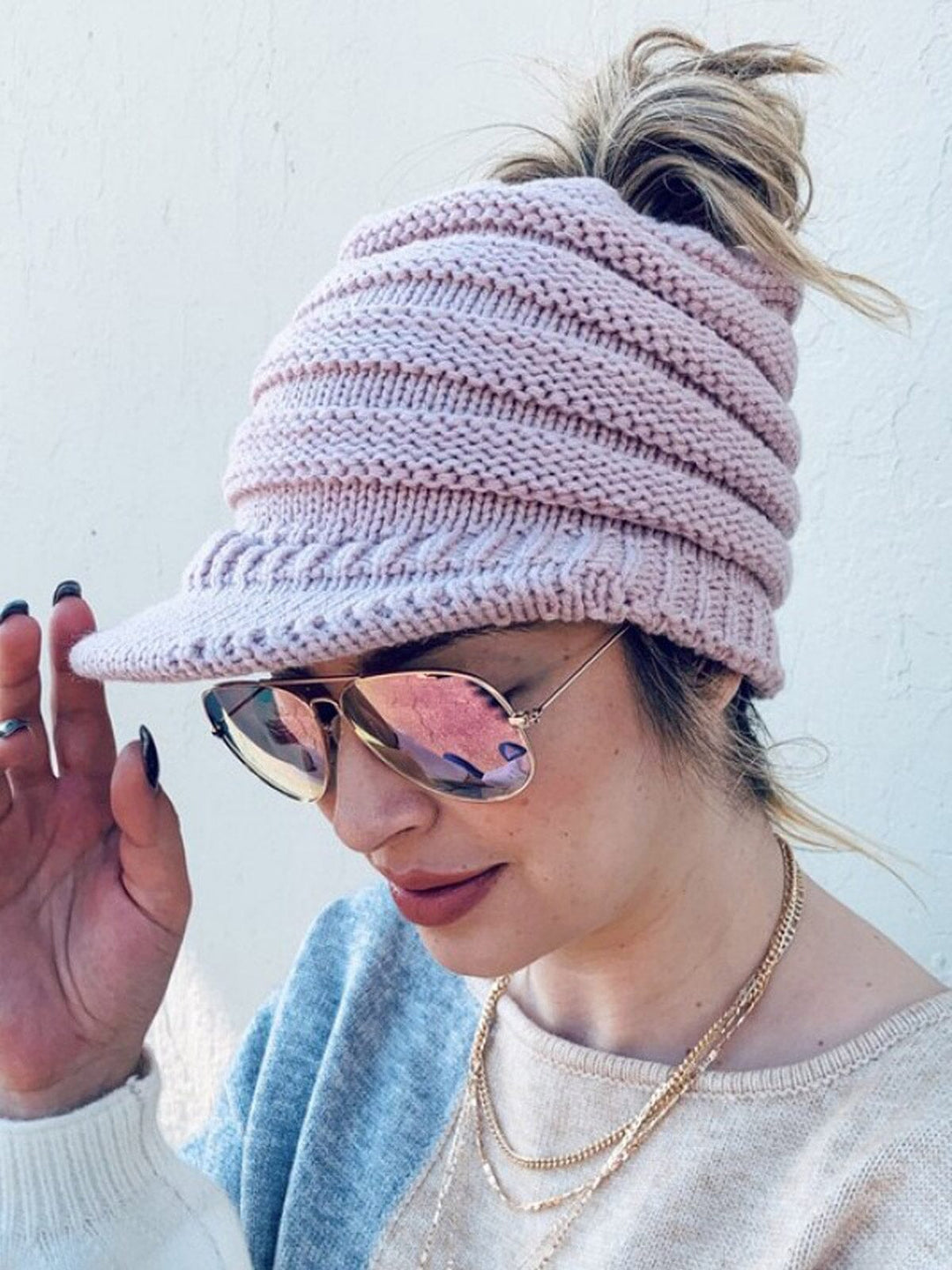 WOMEN'S PONY TAIL BEANIE CAP