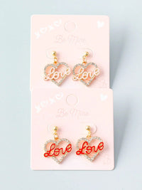 FASHION GOLD HEART LOVE PENDANT EARRINGS