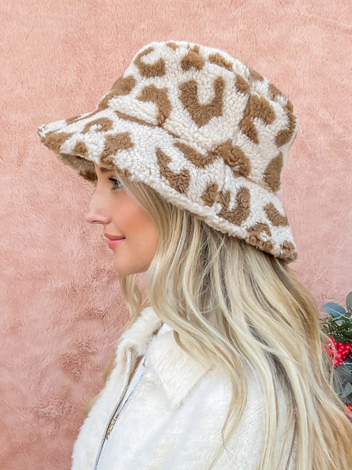 WOMEN'S ANIMAL PRINT SHERPA BUCKET HATS