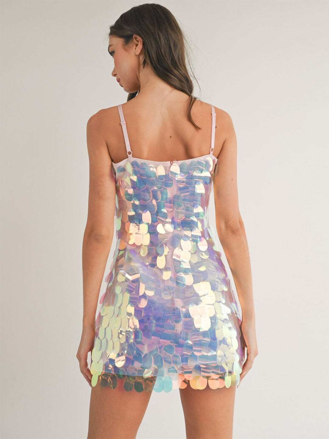 WOMEN'S SLEEVELESS BODYCON SEQUINS MINI DRESS