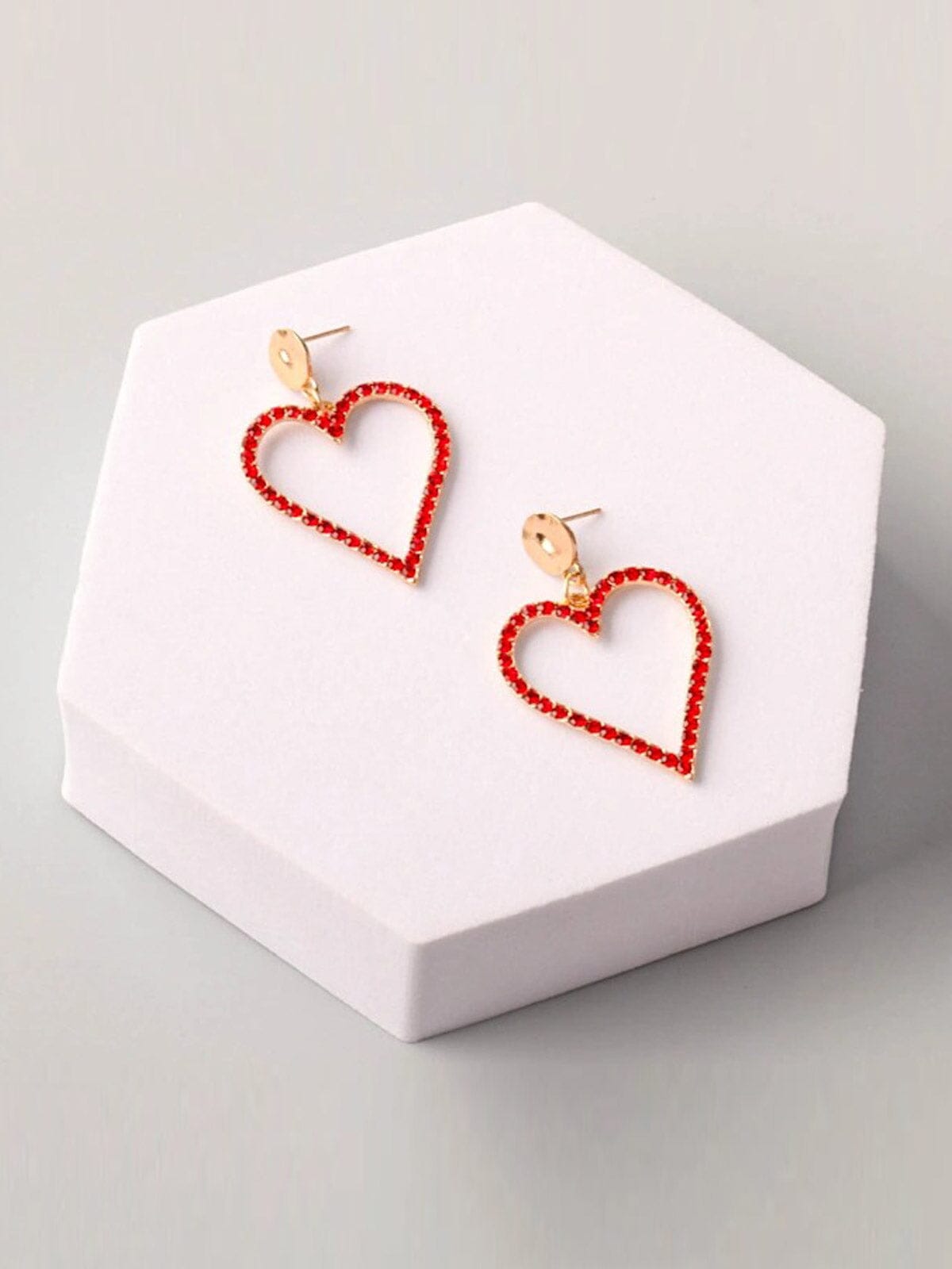 FASHION ASSORTED COLORS HEART EARRINGS