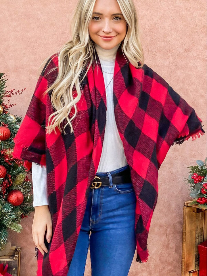 FASHION PLAID MULTI PURPOSE SCARVES SHAWL