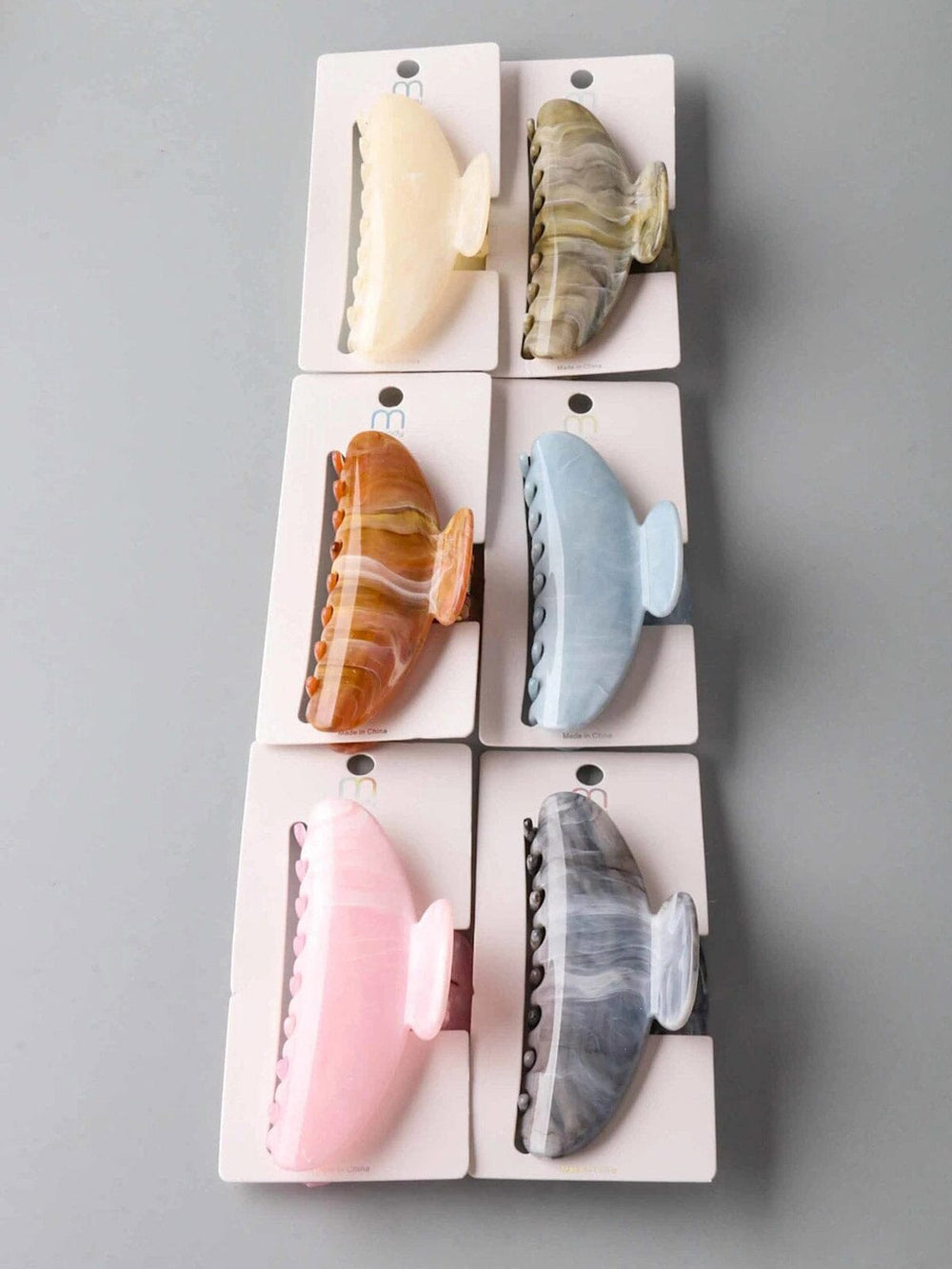 FASHION ASSORTED COLORS MARBLE HAIR CLAW CLIPS