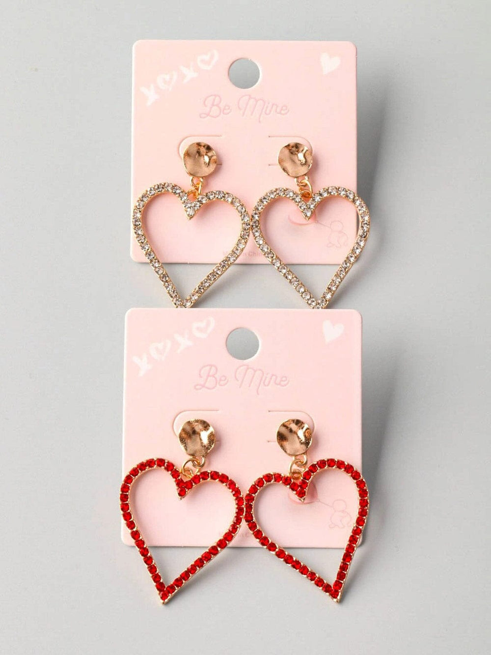FASHION ASSORTED COLORS HEART EARRINGS