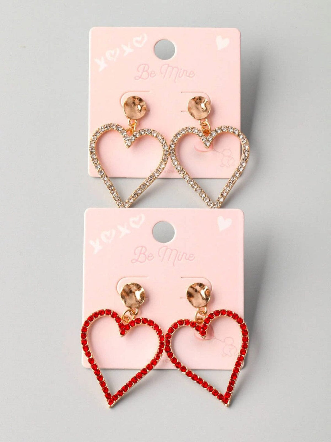 FASHION ASSORTED COLORS HEART EARRINGS