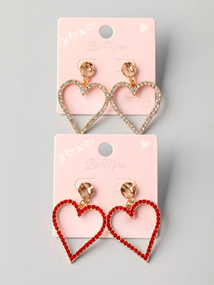 FASHION ASSORTED COLORS HEART EARRINGS