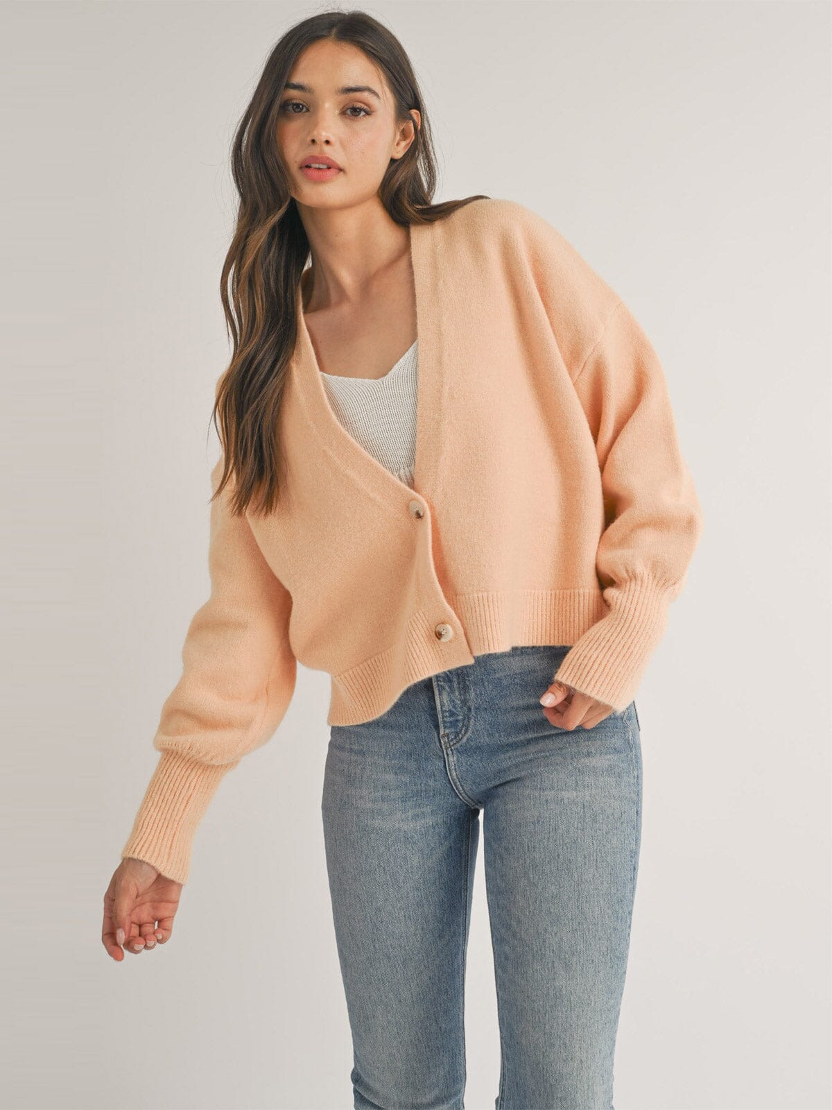 WOMEN'S LONG SLEEVE BUTTON UP CARDIGAN SWEATER