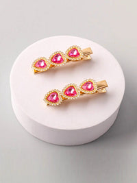 FASHION ASSORTED COLORS HEART HAIR CLIPS