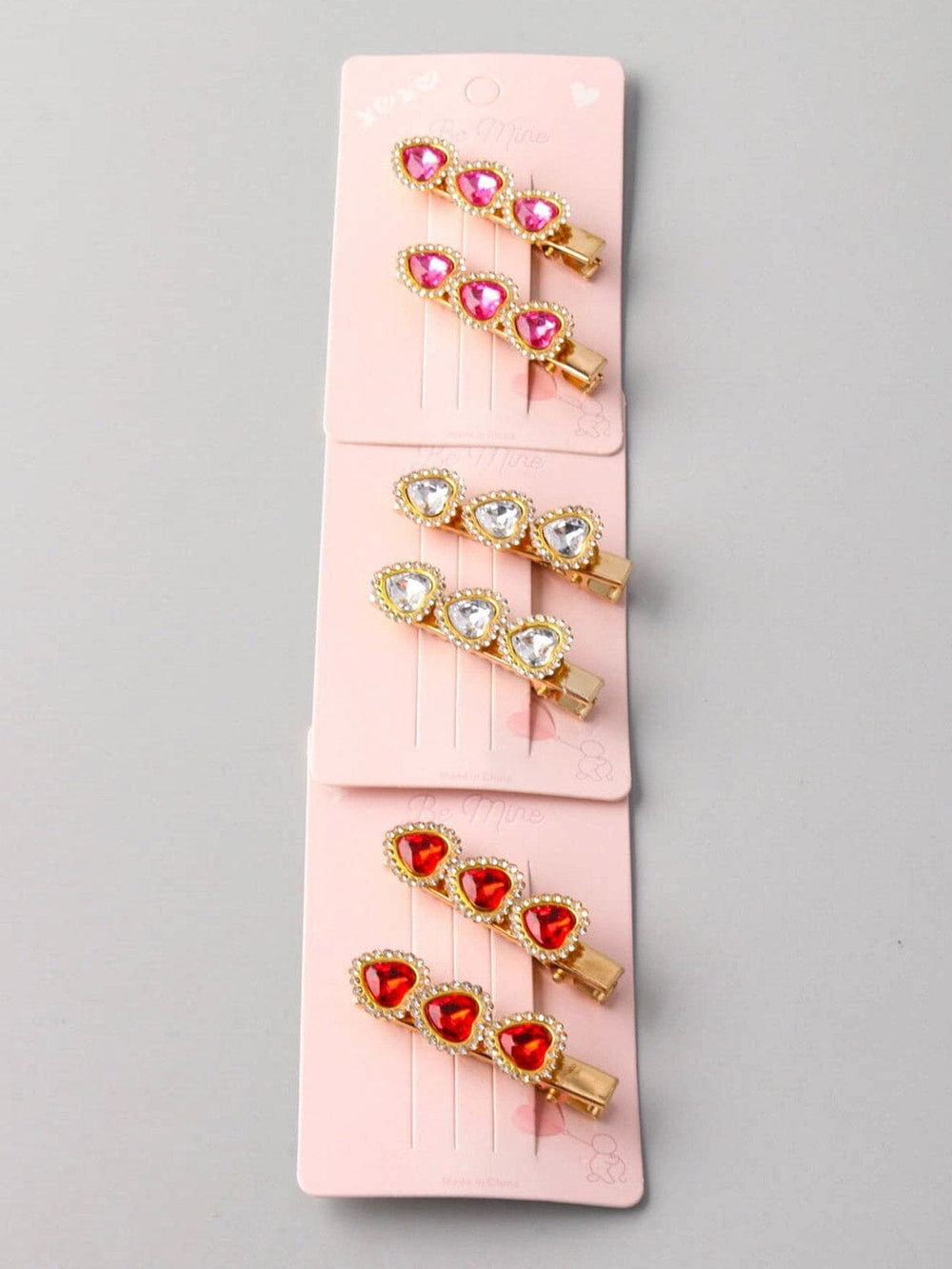 FASHION ASSORTED COLORS HEART HAIR CLIPS