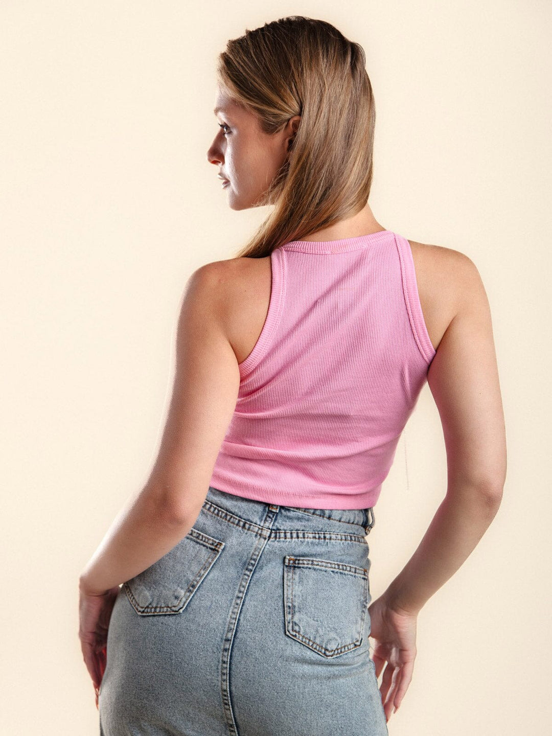 WOMEN'S SLEEVELESS TASSEL STUD DETAILED TANK TOP