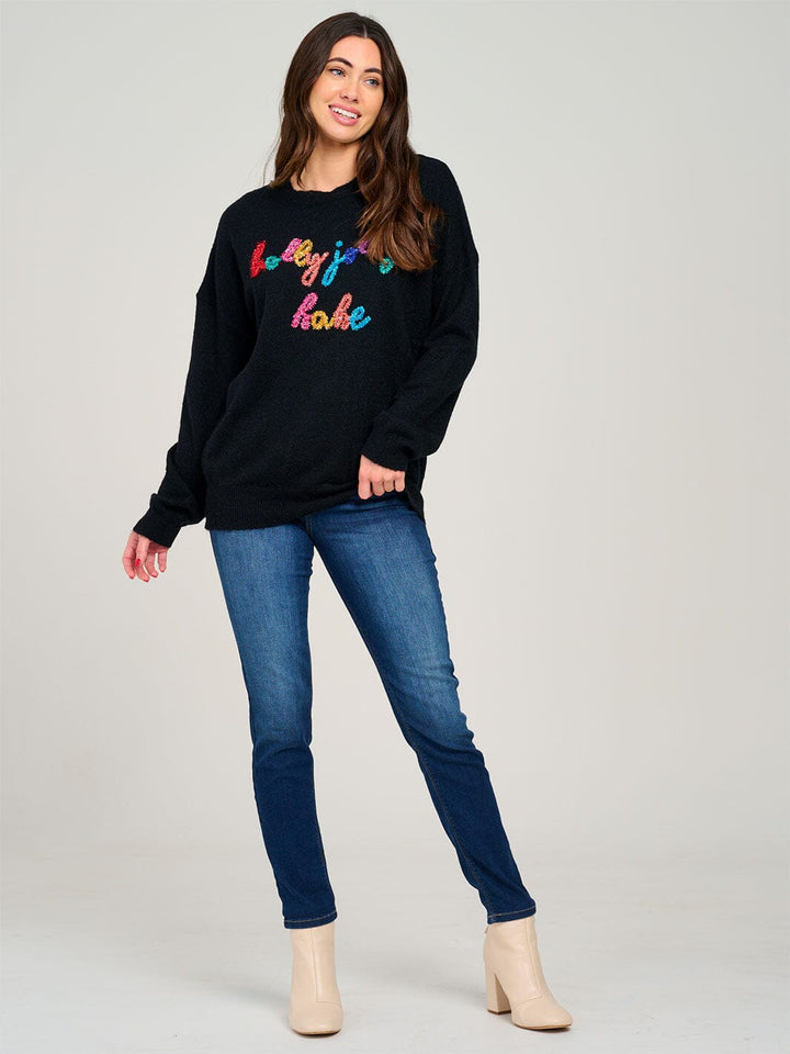 WOMEN'S LONG SLEEVE GRAPHIC PULLOVER SWEATER