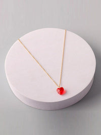FASHION RED & PINK HEART PENDANT NECKLACE