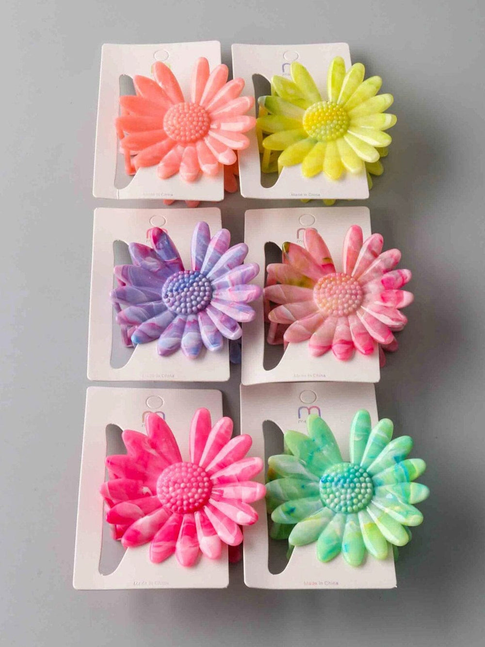 FASHION ASSORTED COLORS FLOWER HAIR CLAW CLIPS