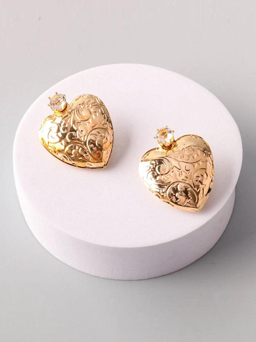 FASHION GOLD & SILVER HEART EARRINGS