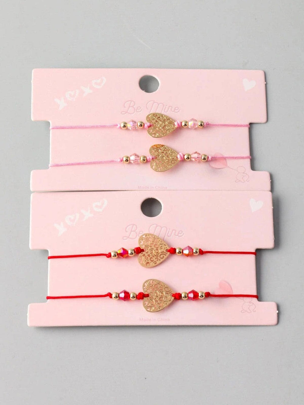 FASHION ASSORTED COLORS HEART PENDANT BRACELET