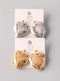 FASHION GOLD & SILVER HEART EARRINGS