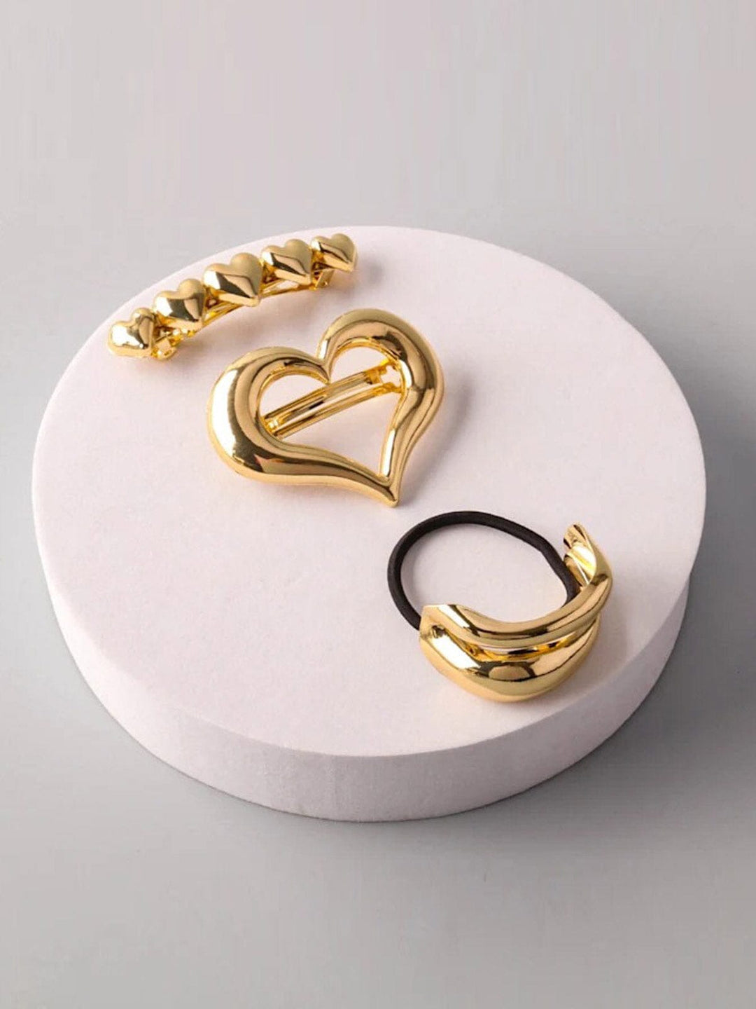 FASHION MULTI SCRUNCHIE & CLAW HAIR CLIPS 3 PCS SET